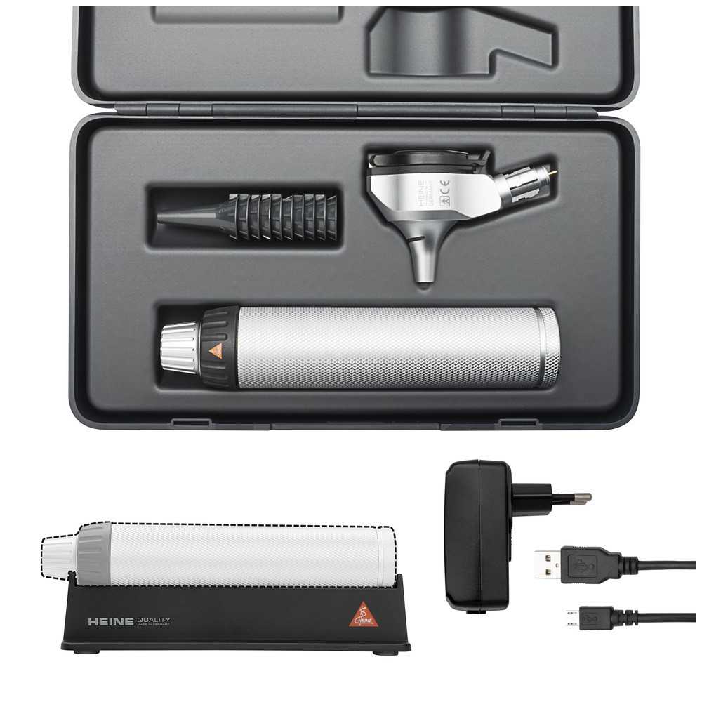 HEINE BETA 200 LED otoscope Set with rechargeable handle in case