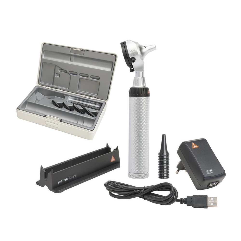 HEINE BETA 200 LED otoscope Set with rechargeable handle in case HEINE BETA 200 LED otoscope Set with rechargeable handle in case