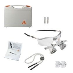 HEINE HR 2.5x binocular loupes on S-FRAME 340 mm