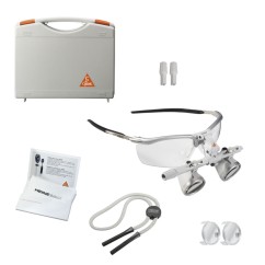 HEINE HR 2.5x binocular loupes on S-FRAME 520 mm