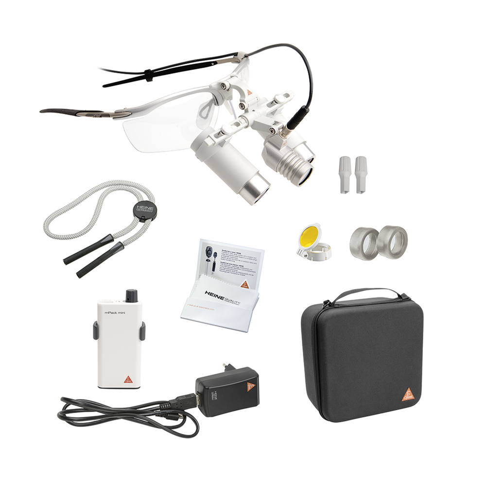 HEINE LoupeLight2 LED headlight Set with HRP 4x binocular loupes