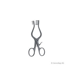 Aesculap SUSI Weitlaner wound retractor, 3 x 4 teeth, semi-sharp, 13 cm