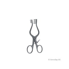 Aesculap SUSI Weitlaner wound retractor, 3 x 4 teeth, semi-sharp, 13 cm